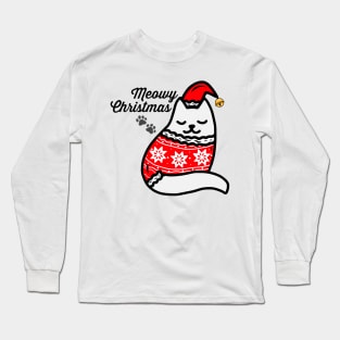 Meowy Christmas Cat Long Sleeve T-Shirt